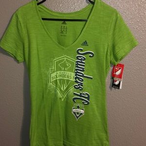 Adidas Green and Blue Women’s Sounders Tee